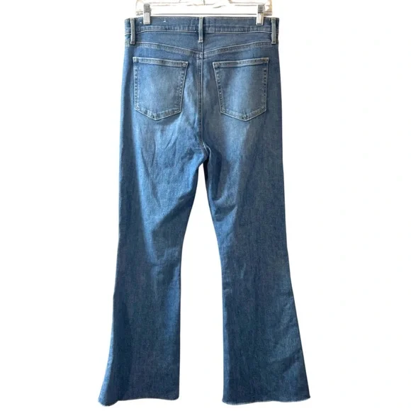 Loft The Slim Flare High Rise Raw Hem Jeans 30 10 made & loved boho trendy - Picture 6 of 16